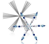 Hotop Snowflake Wire Personalized Metal Christmas Snowflake Wire for DIY Bead Ribbon Charms Party Decorations Fun Beading Project(48 Pcs,4.5 Inch)