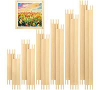 Hotop Stretcher Bars for Needlework 6 Sizes Wooden Canvas Stretcher Bars for Needlepoint Embroidery Stitch Frame Set Bundle with Crafts(6 Size,Natural,12 Set)