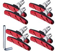 Hotop V Bike Brake Pads with Hex Nuts and Spacers V Bicycle Brake Blocks Set 70 mm (Black and Red)