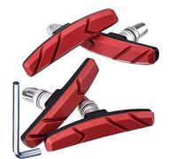 Hotop V Bike Brake Pads with Hex Nuts and Spacers V Bicycle Brake Blocks Set 70 mm (Red)