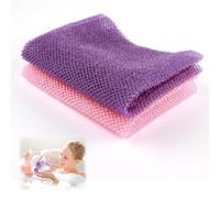 HotoPink 2 Pcs African Net Sponge, African Exfoliating Net, Long Mesh Back Scrubber Skin Smoother for Women Men Shower, Removing Dead Skin Dirt Oil, Skin Wash Towel