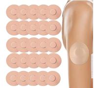 HotoPink 25 Pcs Waterproof Sensor Covers Compatible with Freestyle Libre 1/2/3, Breathable CGM Sensor Protector Patchs Without Glue Adhesive for Swimming Sports (Skin)