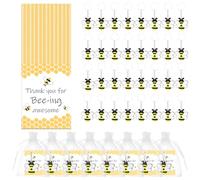 HotoPink 32 Set Bee Keychain for Employee Appreciation, Inspirational Keychain with Thank You Cards, Mini Bee Charm Keyring Gifts for Colleagues Staff Coworker Teacher Nurse Party Favours