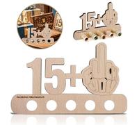 HotoPink Unique 15+1 Original Money Decoration Wooden, 16th Birthday Wooden Money Clip Decorations for Birthday Decorations Funny Party Keepsake, Personalised Presents for Friends, Family, Girl&Boy