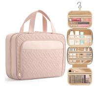 HOTOR Hanging Toiletry Bag for Women - Waterproof Travel Wash & Makeup Bag with Hanging Hook, Multipurpose Travel & Holiday Essentials for Business Trip, Gym, 28.5 x 8.1 x 22.6 cm, Pink
