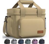 HOTOR Lunch Bag for Men and Women - Large Capacity Lunch Cooler Bag with Adjustable Shoulder Strap, Premium Leak-Proof Insulated Lunch Bag for Office, Picnic, Hiking, Beach, Brown, 28.0×18.0×21.0cm