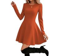 HOTOUCH Women Casual Dress Fall Winter A line Flare Hem Dress Flowy Elegant Cute Going Out Dresses