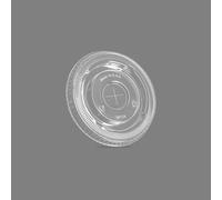 Hotpack Clear Flat Lid for 12-16oz Smoothie Cups - 91mm PET, Leak-Resistant & Disposable, 1000 Pieces, 100x10 Packets.