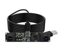 Hotpet Dual Lens Stereo USB Camera Module 1080P 60fps with JX-35 Sensor, 117° Wide Angle, 3D Stereo Camera for Face Recognition, Computer Vision, VR, Compatible with Windows/Linux/Mac/Raspberry Pi