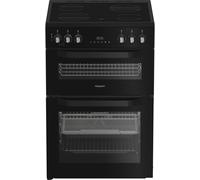 Hotpoint 50cm Ceramic Electric Cooker With Double Oven, Black, A 869991729700 A