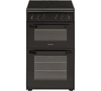 Hotpoint 50cm Double Cavity Electric Cooker - Black