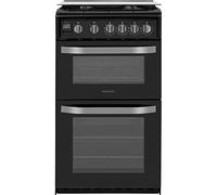 Hotpoint 50cm Double Cavity Gas Cooker with Lid - Black