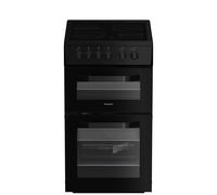 Hotpoint 50cm Electric Cooker - Black HTE5VCB