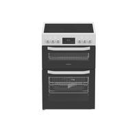 Hotpoint HTE6VDCW 60cm Electric Cooker with Ceramic Hob - White - A/A Rated, White