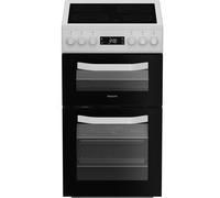 Hotpoint 50cm Freestanding Electric Double Cooker with Ceramic Hob