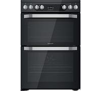 Hotpoint HDM67V9HCB 60cm Electric Cooker in Black Double Oven Ceramic