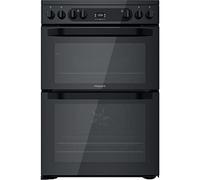 Hotpoint 60cm Double Oven Electric Cooker with Catalytic Cleaning - Black