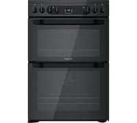 Hotpoint 60cm Electric Cooker - Double Oven Black