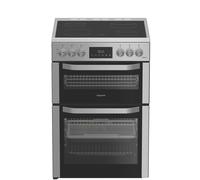 Hotpoint HDE6VDCAX 60cm Electric Cooker with Ceramic Hob - Stainless Steel - A Rated, Stainless Steel
