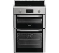 Hotpoint 60cm Freestanding Electric Double Cooker with Induction Hob