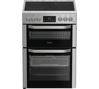 Hotpoint HDE6VDCASX 600mm Double Electric Oven Dual Fan Ceramic Hob Inox