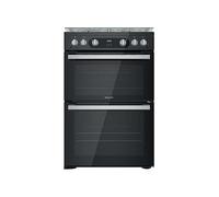 Hotpoint 60cm Gas Cooker - Double Oven Black