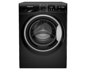 Hotpoint 9KG 1600 Spin Washing Machine NSWM963CBSUKN - Black Natural