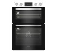 Hotpoint DIH 10D W Built In Electric Double Oven in White and Stainless Steel