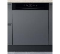 Hotpoint H3BL626BUK Semi Integrated Full Size Dishwasher - Black Control Panel with Fixed Door Hinge Kit - E Rated, Black