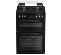 Hotpoint HDD6GDC2B1 60cm Double Oven Dual Fuel Cooker with Glass Lid i