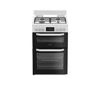 Hotpoint HDD6GDC2W White 60cm Dual Fuel Freestanding Double Cooker With Glass Lid