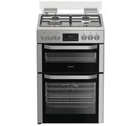 Hotpoint HDD6GDC2WX 60cm Double Oven Dual Fuel Cooker with Glass Lid i