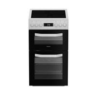 Hotpoint HDE5VDCW 50cm Electric Cooker with Ceramic Hob - White - A/A Rated, White