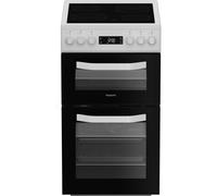 Hotpoint HDE5VDCW 50cm Electric Cooker with Ceramic Hob - White - A/A Rated, White
