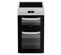 Hotpoint HDE5VDCW 50cm Electric Cooker with Ceramic Hob - White - A/A Rated, White