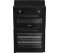 Hotpoint HDE6IDC2B1 Double Oven Electric Cooker with Induction Hob - Black - A/A Rated, Black