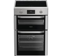 Hotpoint 60cm Freestanding Electric Double Cooker with Induction Hob