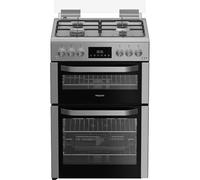 Hotpoint HDE6IDC2X 60cm Wide Double Oven Electric Cooker with Induction Hob - Stainless Steel