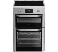 Hotpoint HDE6IDC2X 60cm Wide Double Oven Electric Cooker with Induction Hob - Stainless Steel