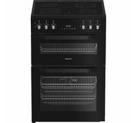 Hotpoint HDE6VDB1 600mm Double Electric Oven Ceramic Hob Black