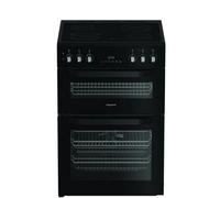 Hotpoint HDE6VDC2B1 60cm Double Oven Electric Cooker with Ceramic Hob in Black