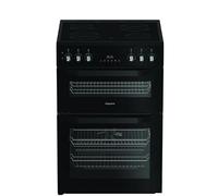 Hotpoint HDE6VDC2B1 60cm Double Oven Electric Cooker with Ceramic Hob in Black