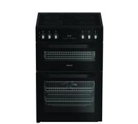 Hotpoint HDE6VDC2B1 60cm Double Oven Electric Cooker with Ceramic Hob in Black