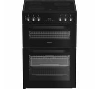Hotpoint HDE6VDCASB1 600mm Double Electric Oven Dual Fan Ceramic Hob Black