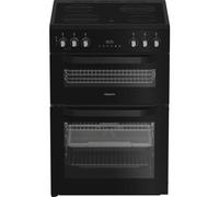 Hotpoint HDE6VDCASB1 - Black Electric Double Cooker - 4 Zone Ceramic Hob - A Energy