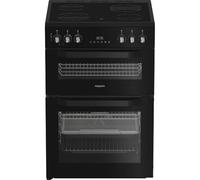 Hotpoint HDE6VDCASB1 Double Oven Electric Cooker with Ceramic Hob - Black - A
