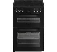 HOTPOINT Air Fry HDE6VDCASB1 60 cm Electric Ceramic Cooker - Black, Black