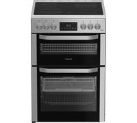 Hotpoint HDE6VDCASX 600mm Double Electric Oven Dual Fan Ceramic Hob Inox