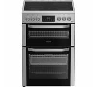 Hotpoint HDE6VDCASX 600mm Double Electric Oven Dual Fan Ceramic Hob Inox