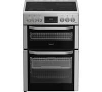 Hotpoint HDE6VDCASX 600mm Double Electric Oven Dual Fan Ceramic Hob Inox